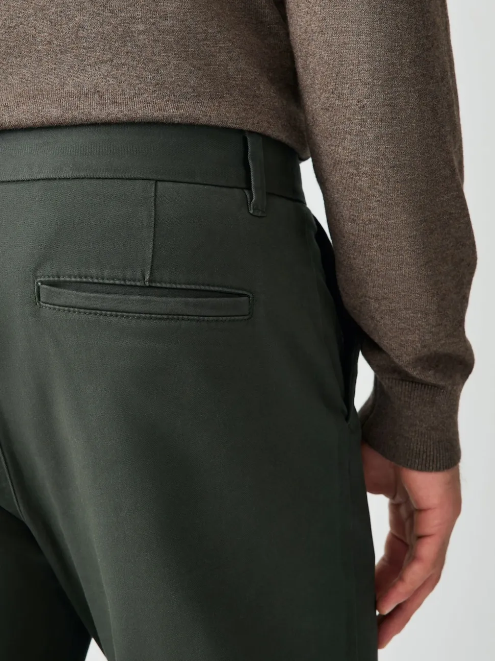 Dark Green Slim Fit Stretch Chinos Trousers