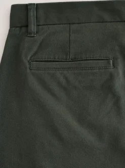 Dark Green Slim Fit Stretch Chinos Trousers