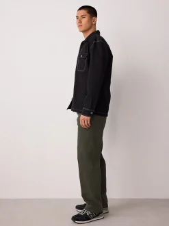 Dark Green Straight Fit Motionflex Chino Trousers