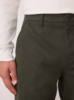 Dark Green Straight Fit Motionflex Chino Trousers