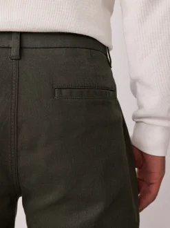 Dark Green Straight Fit Motionflex Chino Trousers