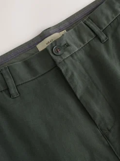 Dark Green Straight Fit Stretch Chinos Trousers