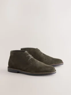 Dark Green Suede Desert Boots