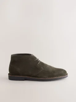 Dark Green Suede Desert Boots