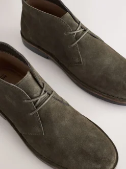 Dark Green Suede Desert Boots