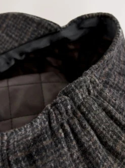 Dark Grey Check Baker Boy Hat