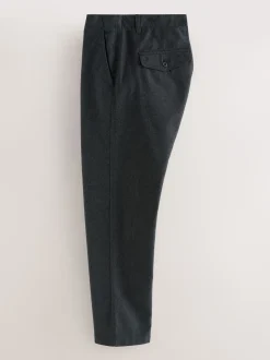 Dark Grey Regular Tapered Fit Heritage Cotton Rich Trousers