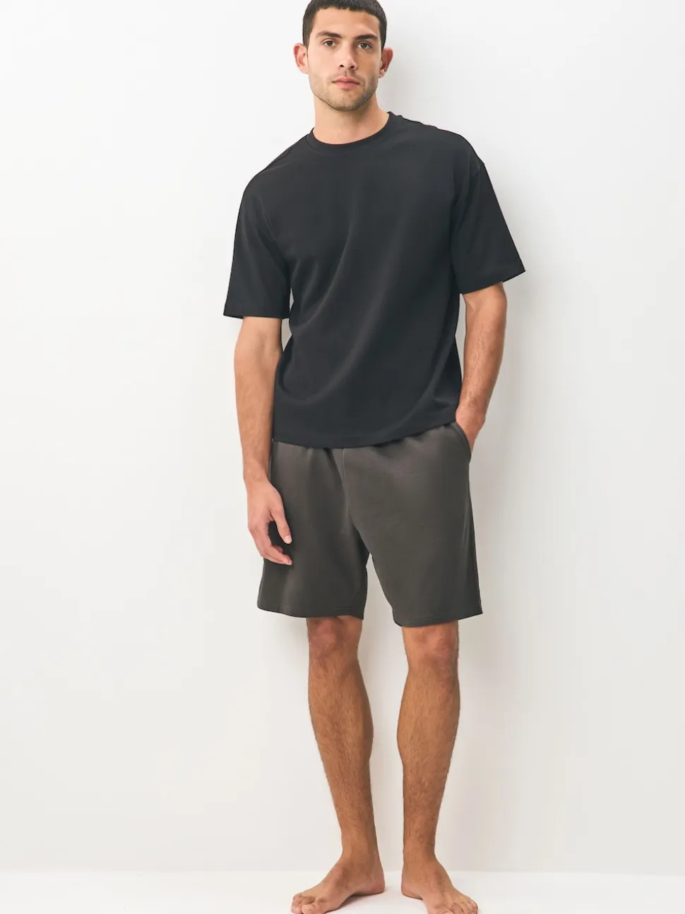 Dark Grey/Black Loopback Soft Touch 2 Pack Jogger Shorts