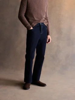 Dark Indigo Rinse Bootcut Vintage Wash Denim Jeans