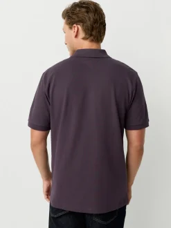 Dark Purple Regular Fit Short Sleeve Pique Polo Shirt