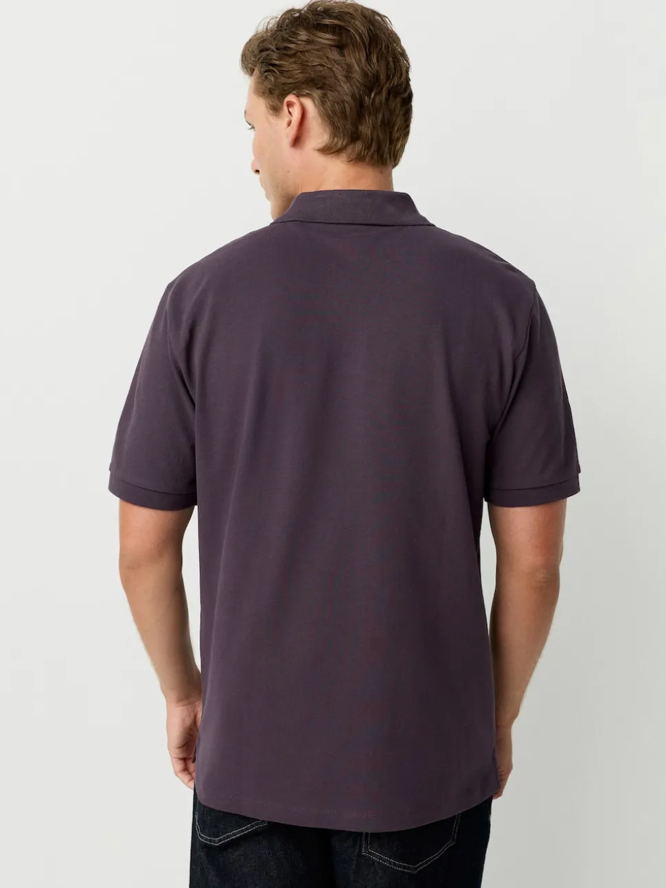 Dark Purple Regular Fit Short Sleeve Pique Polo Shirt