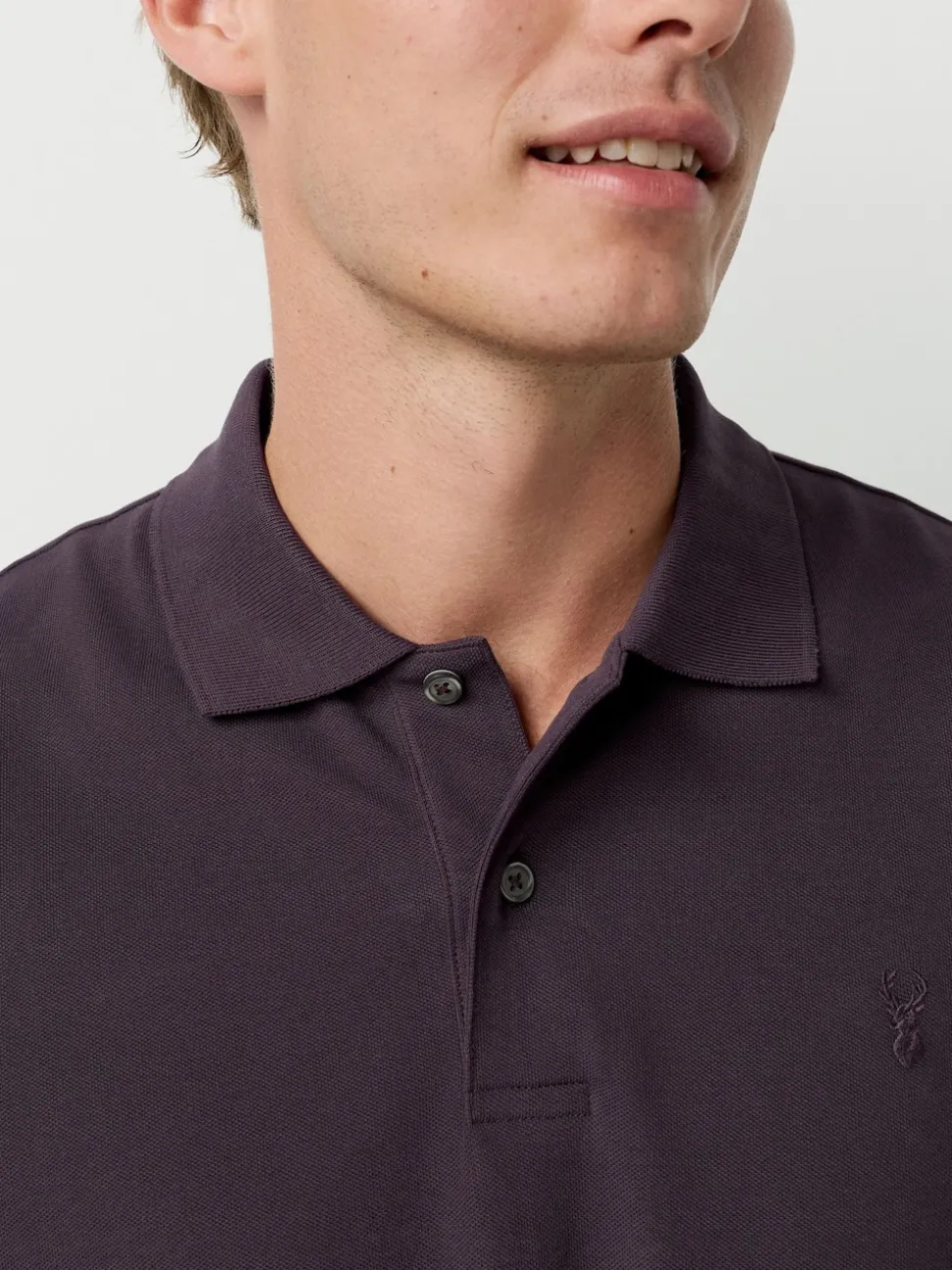 Dark Purple Regular Fit Short Sleeve Pique Polo Shirt