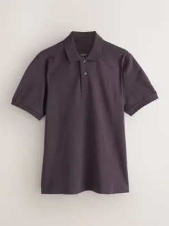 Dark Purple Regular Fit Short Sleeve Pique Polo Shirt