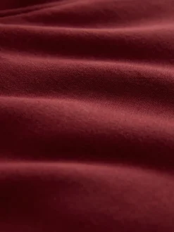 Dark Red Cotton Rich Jersey Full Zip Funnel Neck Sweatshirt