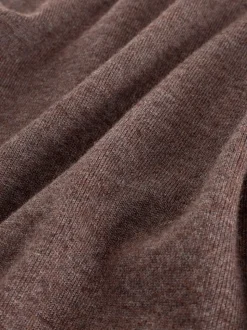 Dark Stone EDIT Knitted Long Sleeve Roll Neck Polo Shirt