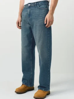 Dark Tint Baggy Fit Vintage Wash Denim Jeans