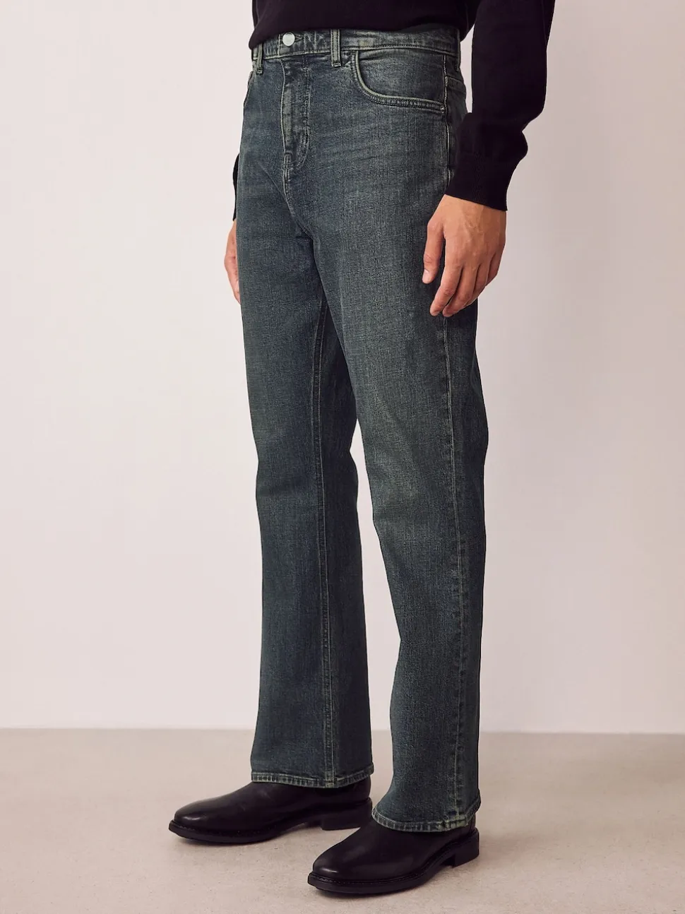 Dark Tint Bootcut Vintage Wash Denim Jeans