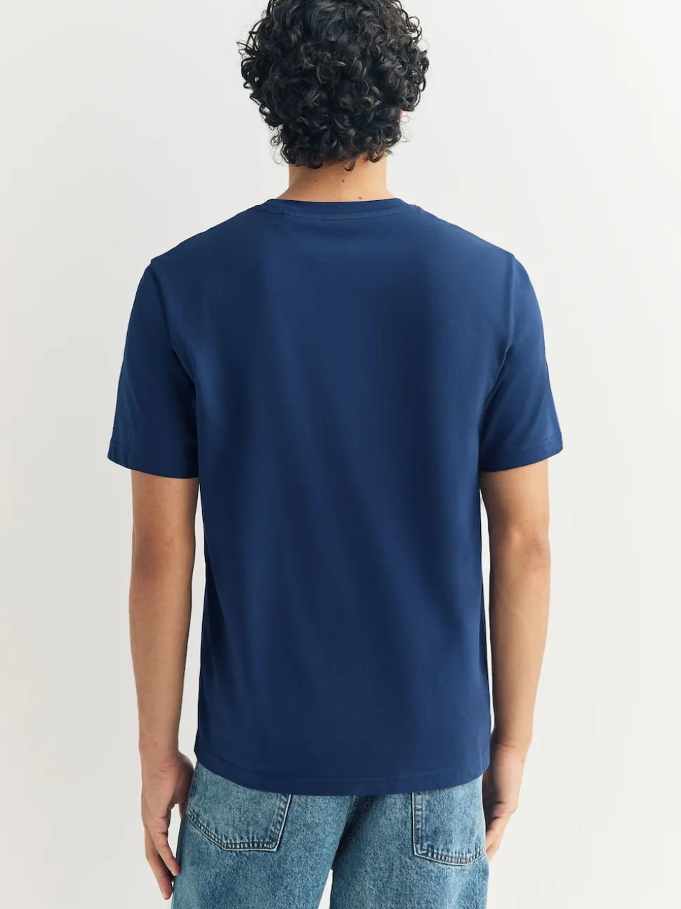 Deep Blue Regular Fit Essential Crew Neck Cotton T-Shirt