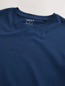 Deep Blue Regular Fit Essential Crew Neck Cotton T-Shirt