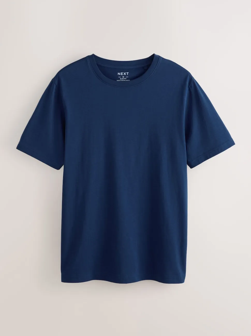 Deep Blue Slim Fit Essential Crew Neck Cotton T-Shirt