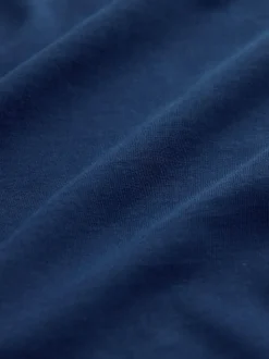 Deep Blue Slim Fit Essential Crew Neck Cotton T-Shirt