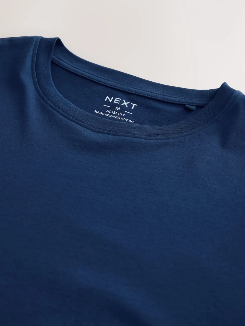 Deep Blue Slim Fit Essential Crew Neck Cotton T-Shirt