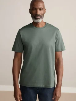 Deep Green Regular Fit Signature SUPIMA® Cotton Crew Neck T-Shirt