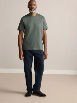 Deep Green Regular Fit Signature SUPIMA® Cotton Crew Neck T-Shirt
