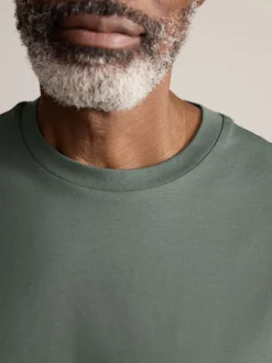 Deep Green Regular Fit Signature SUPIMA® Cotton Crew Neck T-Shirt