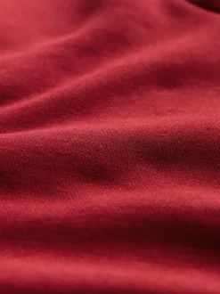 Deep Red Regular Fit Heavyweight Cotton Rich Jersey Hoodie