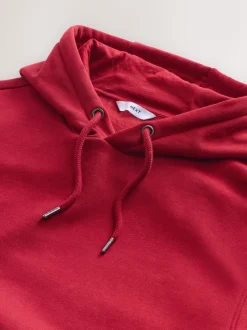 Deep Red Regular Fit Heavyweight Cotton Rich Jersey Hoodie