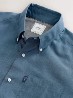 Denim Blue Regular Fit Button Down Easy Iron Oxford Shirt
