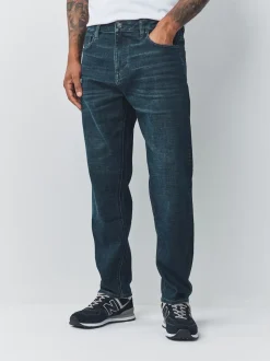 Denim Dark Blue Regular Tapered Fit Motionflex Jeans