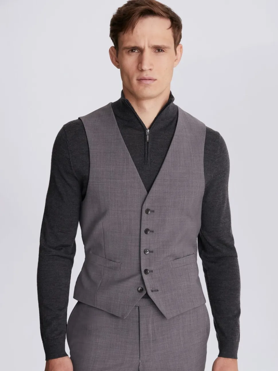 DKNY Grey Slim Fit Suit Waistcoat