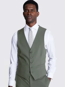 DKNY Sage Green Sage Slim Fit Waistcoat