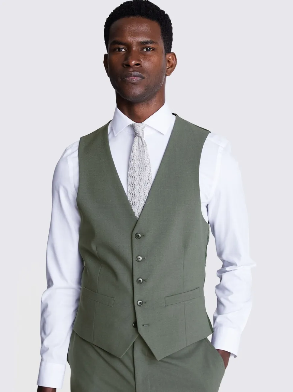 DKNY Sage Green Sage Slim Fit Waistcoat