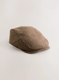 Dogtooth Brown Flat Cap