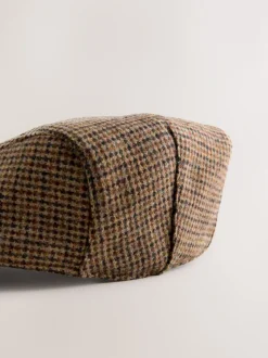Dogtooth Brown Flat Cap