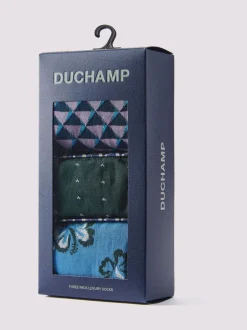 Duchamp Green Mens Socks Gift Set 3 Pack