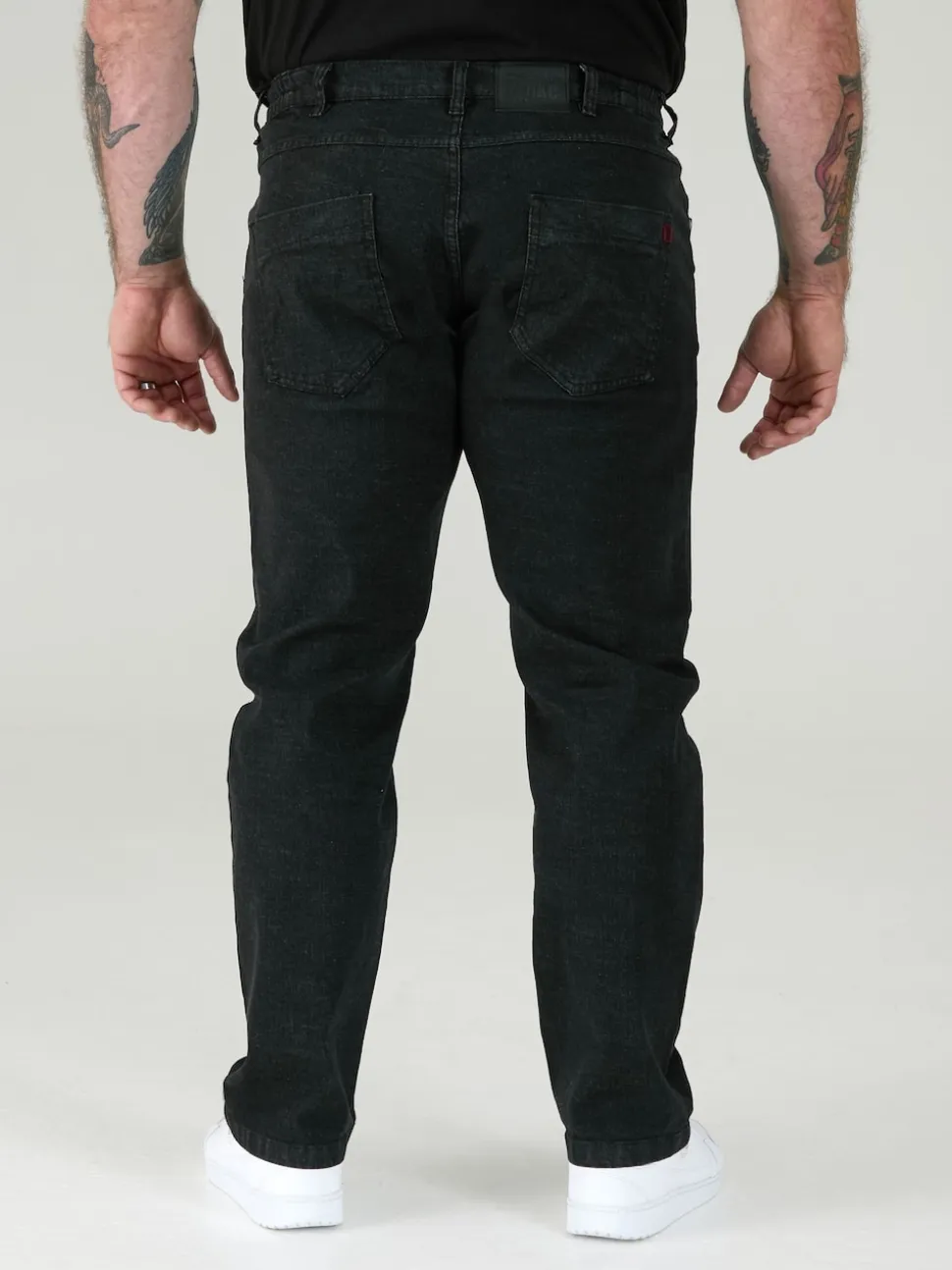 Duke London Black Bailey Relaxed Comfort Fit Stretch Jeans With Elasticated Waist