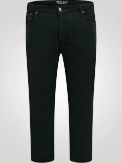 Duke London Black Bailey Relaxed Comfort Fit Stretch Jeans With Elasticated Waist