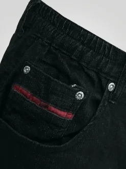 Duke London Black Bailey Relaxed Comfort Fit Stretch Jeans With Elasticated Waist