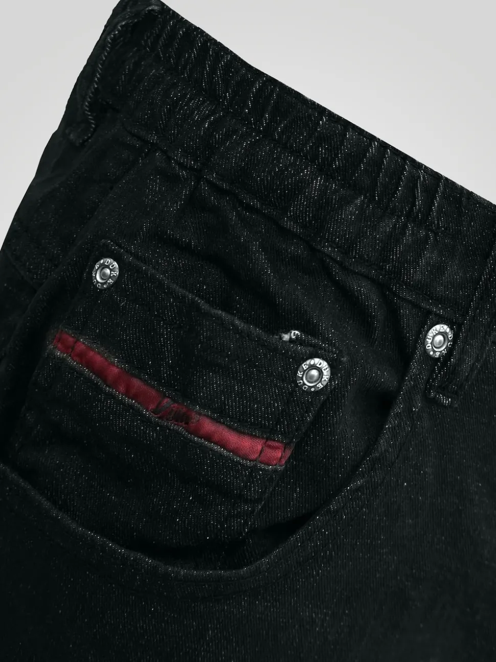 Duke London Black Bailey Relaxed Comfort Fit Stretch Jeans With Elasticated Waist