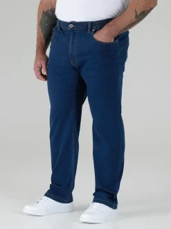 Duke London Blue Bailey Relaxed Comfort Fit Stretch Jeans With Elasticated Waist