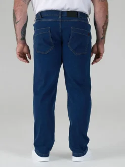 Duke London Blue Bailey Relaxed Comfort Fit Stretch Jeans With Elasticated Waist