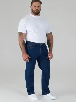 Duke London Blue Bailey Relaxed Comfort Fit Stretch Jeans With Elasticated Waist