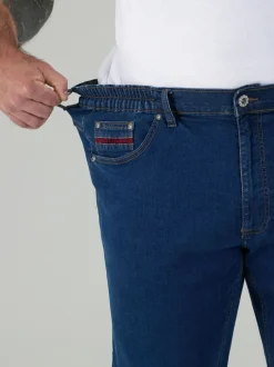 Duke London Blue Bailey Relaxed Comfort Fit Stretch Jeans With Elasticated Waist