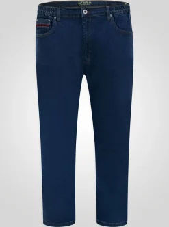 Duke London Blue Bailey Relaxed Comfort Fit Stretch Jeans With Elasticated Waist