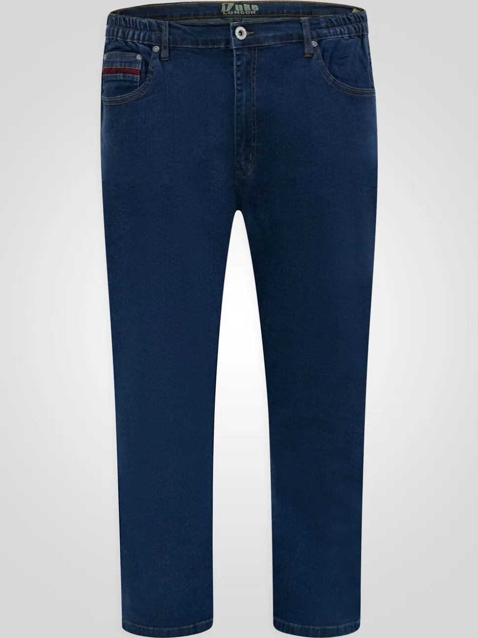 Duke London Blue Bailey Relaxed Comfort Fit Stretch Jeans With Elasticated Waist