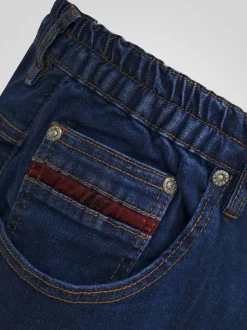Duke London Blue Bailey Relaxed Comfort Fit Stretch Jeans With Elasticated Waist